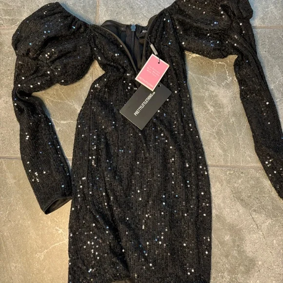PrettyLittleThing | Dresses | Pretty Little Thing Little Black Dress Sequin  | Poshmark